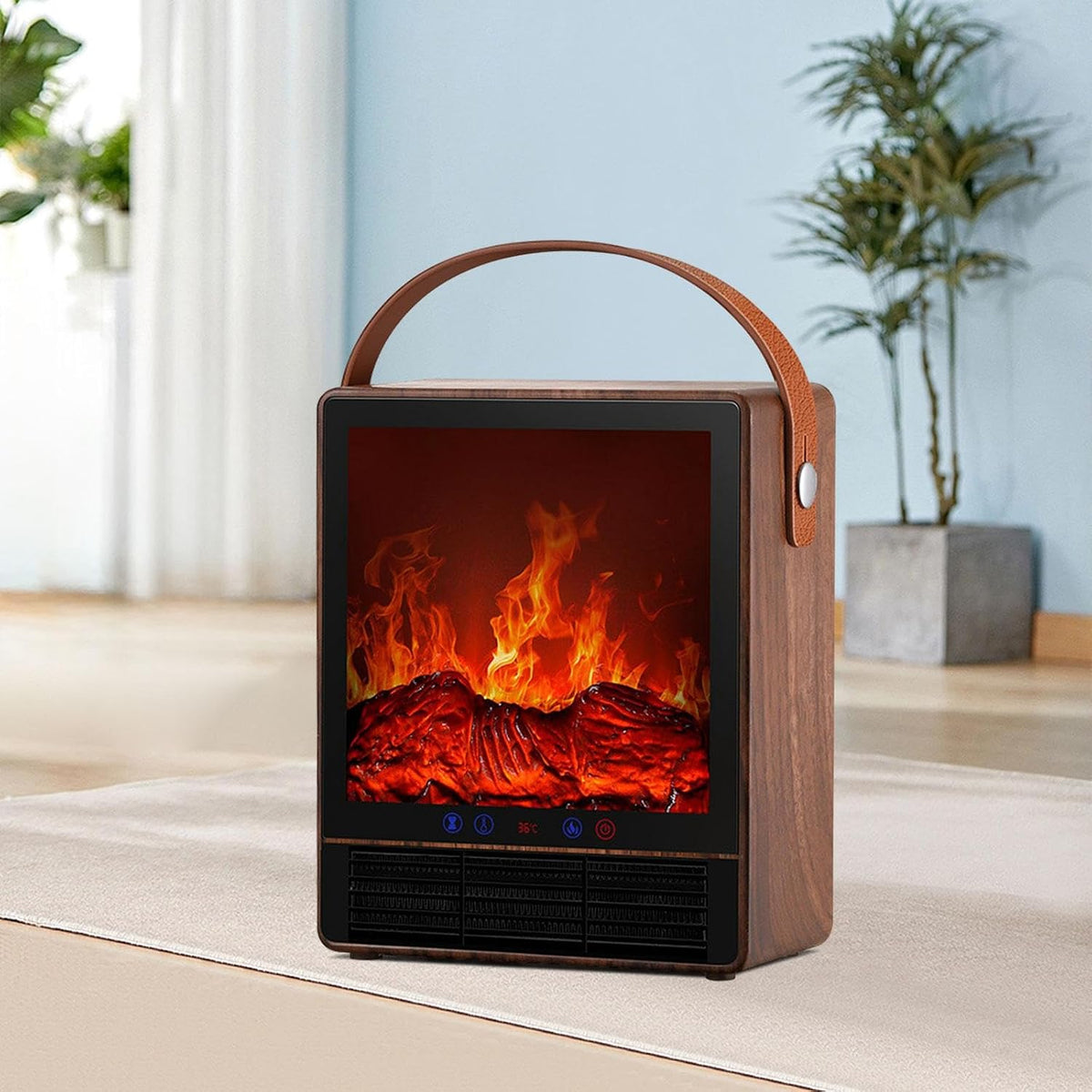 Elektrischer Kamin mit realistischer Flamme und ansprechendem Design