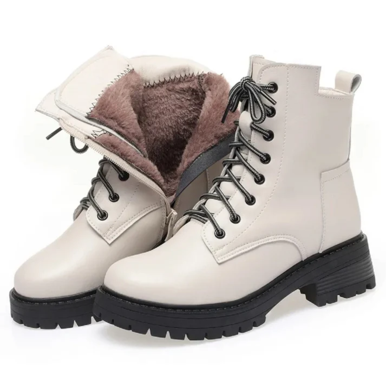 Warme und elegante Damen-Winterstiefel aus echtem Leder