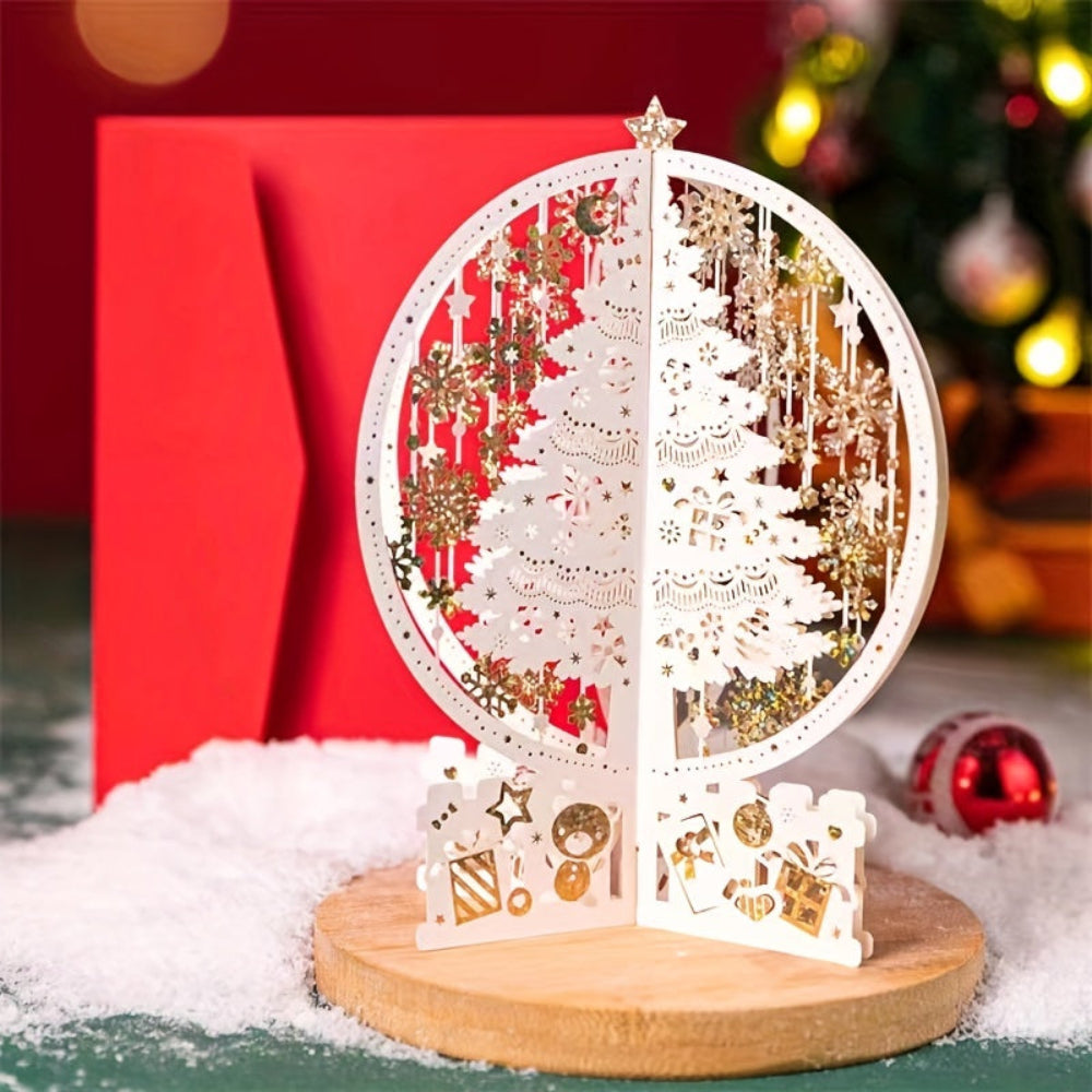 Carte de Noël 3D Arbre Festif Animé - Foivo
