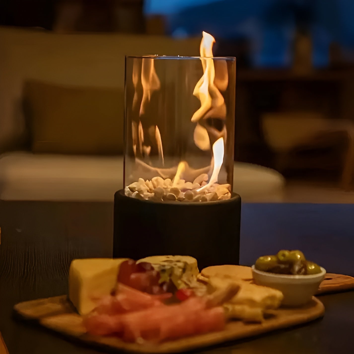 Cheminière Élégante de Table Intérieure et Extérieure - Foivo