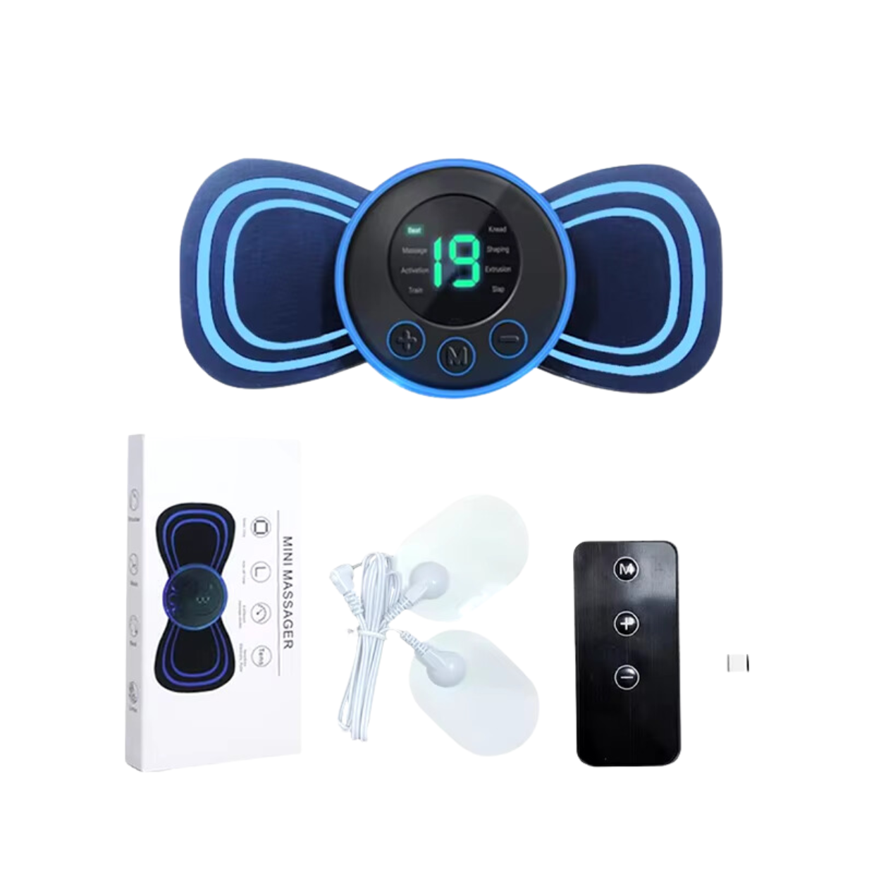 Tragbarer Elektrischer Massager mit Klebepads