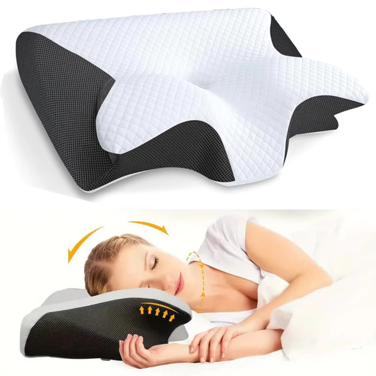 Ergonomisches Nackenkissen mit Memory-Schaum