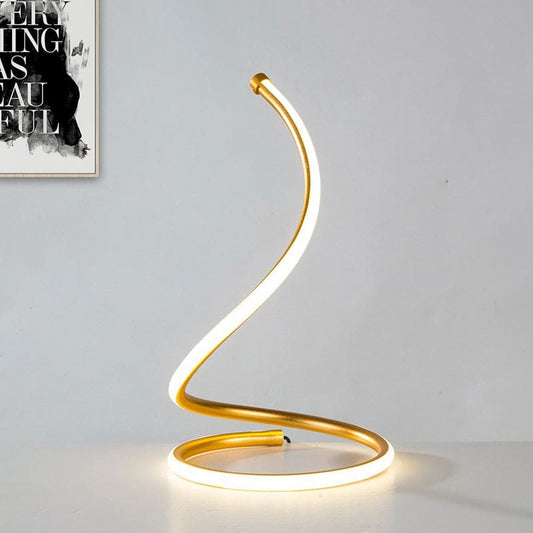 Lampe Spirale Chic en Verre Doré - Santeova