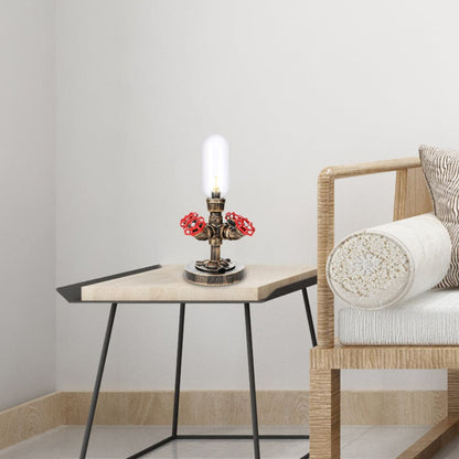 Elegante Metall-Tischlampe mit Industrie-Schirm