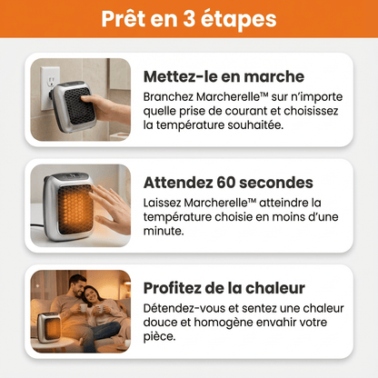 Marcherelle™ – Tragbarer Elektrischer Heizkörper 800W Niedriger Verbrauch