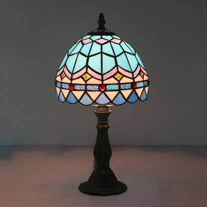 Elegante Tischlampe aus getöntem Glas im Art-Déco-Stil
