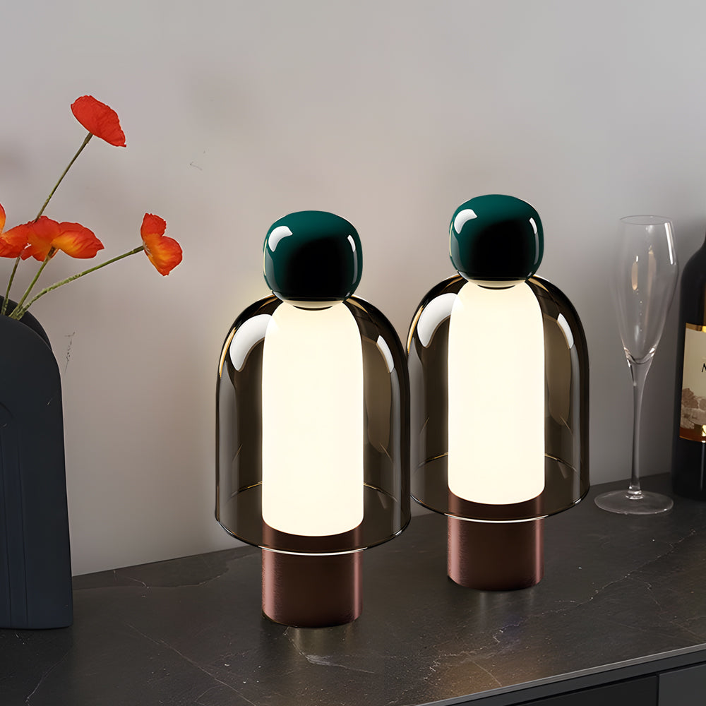 Elegante Schreibtischlampe aus Glas mit einstellbarer LED