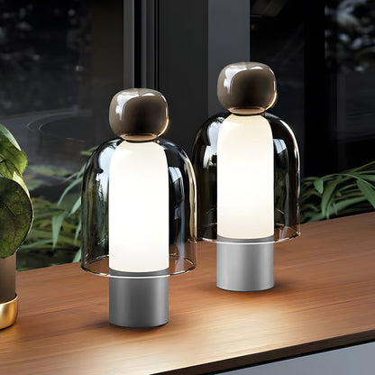 Elegante Schreibtischlampe aus Glas mit einstellbarer LED