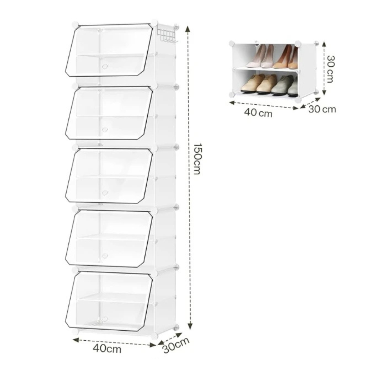 Kompakter faltbarer und modularer Schuhschrank