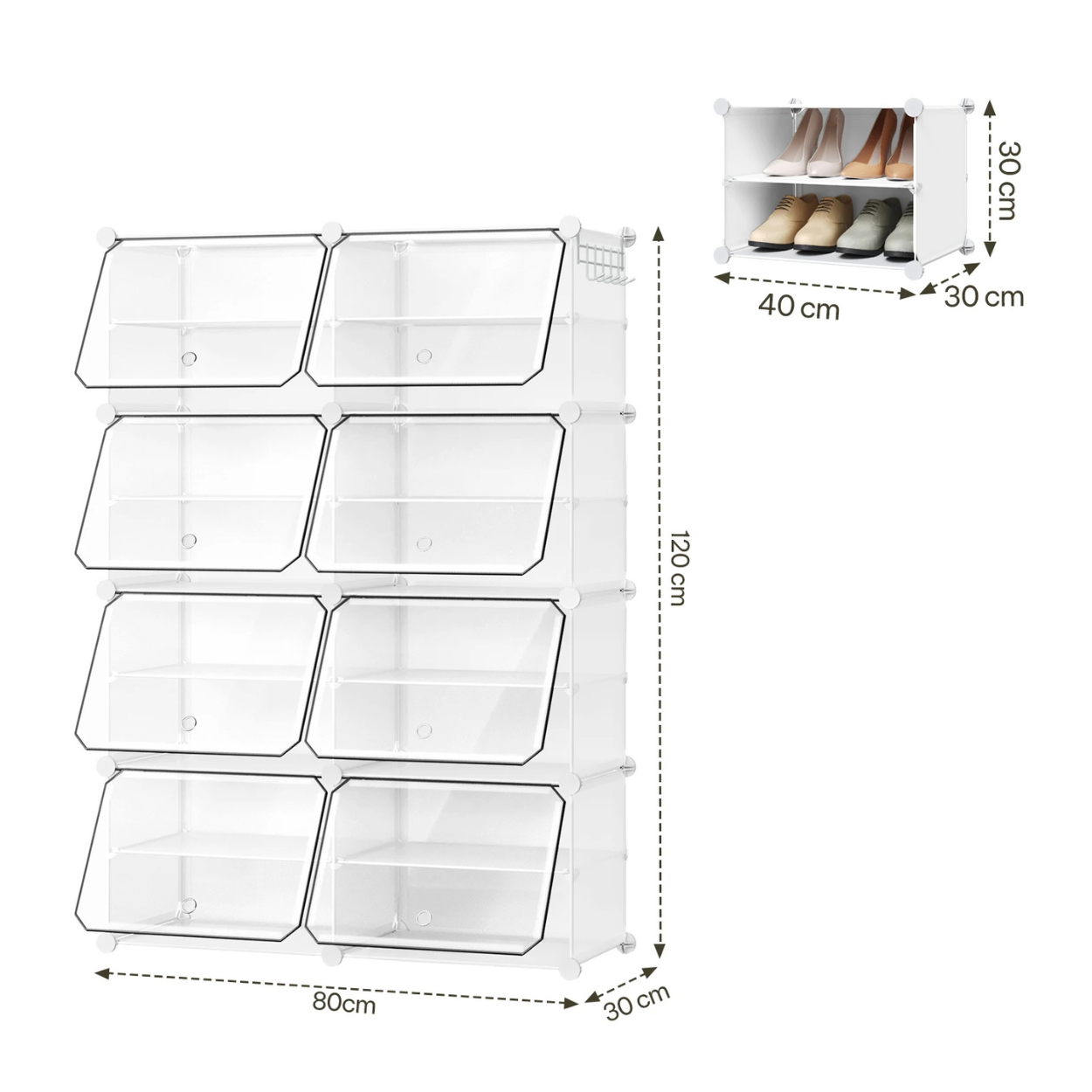 Kompakter faltbarer und modularer Schuhschrank