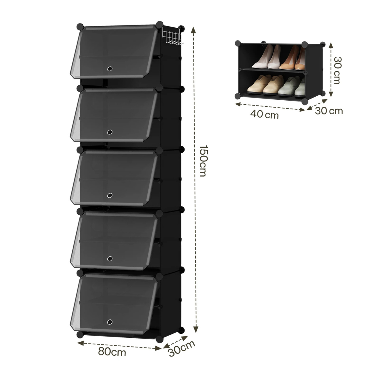 Kompakter faltbarer und modularer Schuhschrank