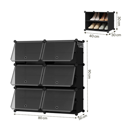 Kompakter faltbarer und modularer Schuhschrank
