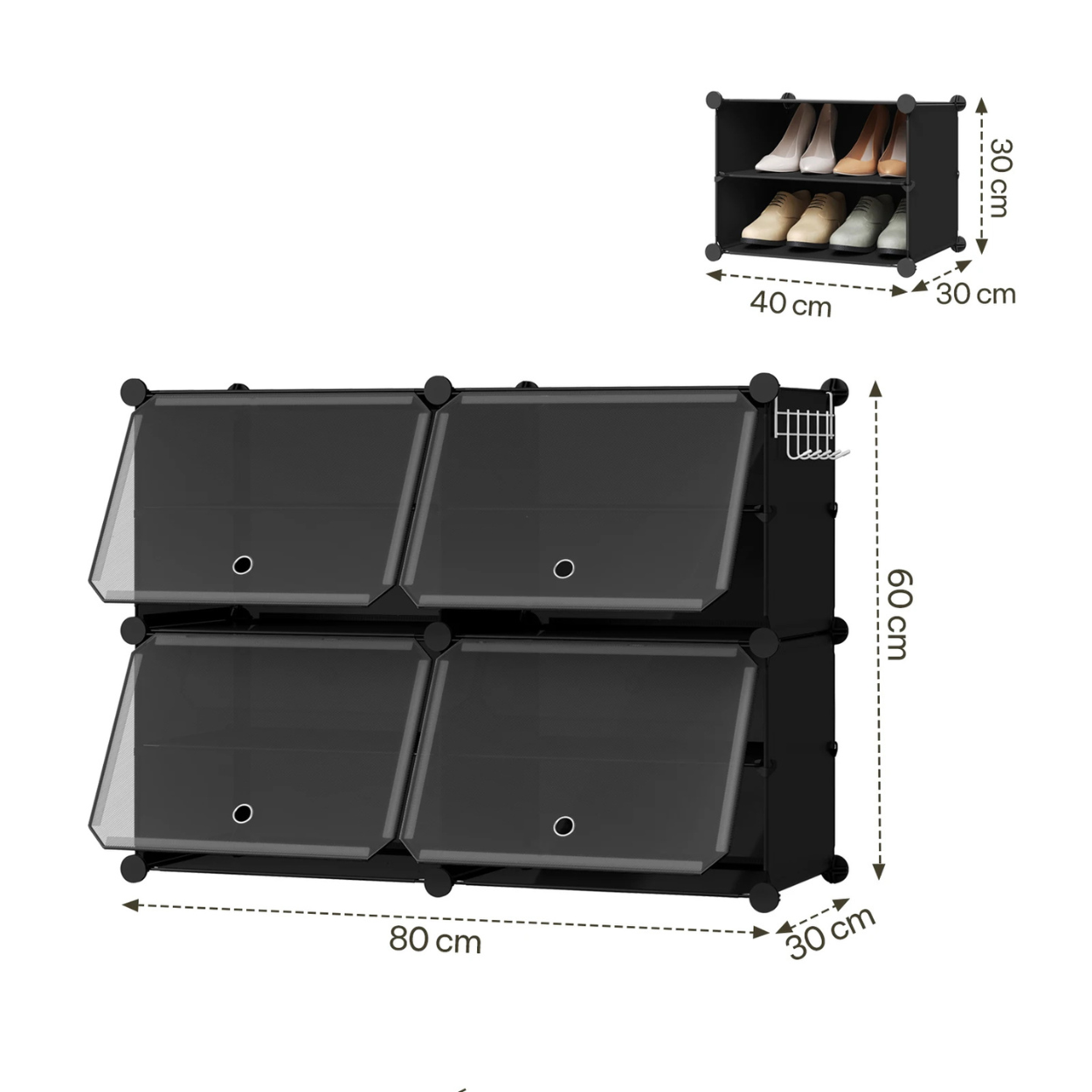 Kompakter faltbarer und modularer Schuhschrank