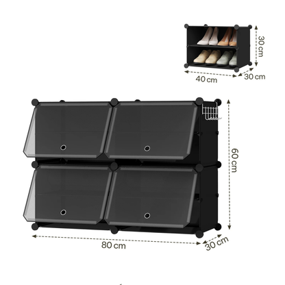 Kompakter faltbarer und modularer Schuhschrank