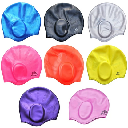 Wasserdichte Duschhaube aus Gummi mit Ohrenschutz