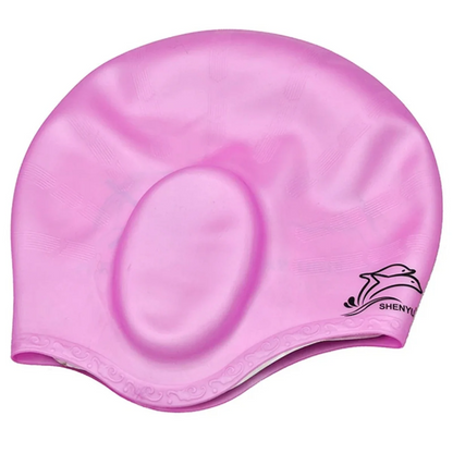Wasserdichte Duschhaube aus Gummi mit Ohrenschutz