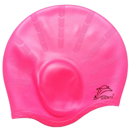 Wasserdichte Duschhaube aus Gummi mit Ohrenschutz