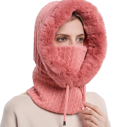 3-in-1 Fleece-Gesichtsmaske mit Schal und Mütze