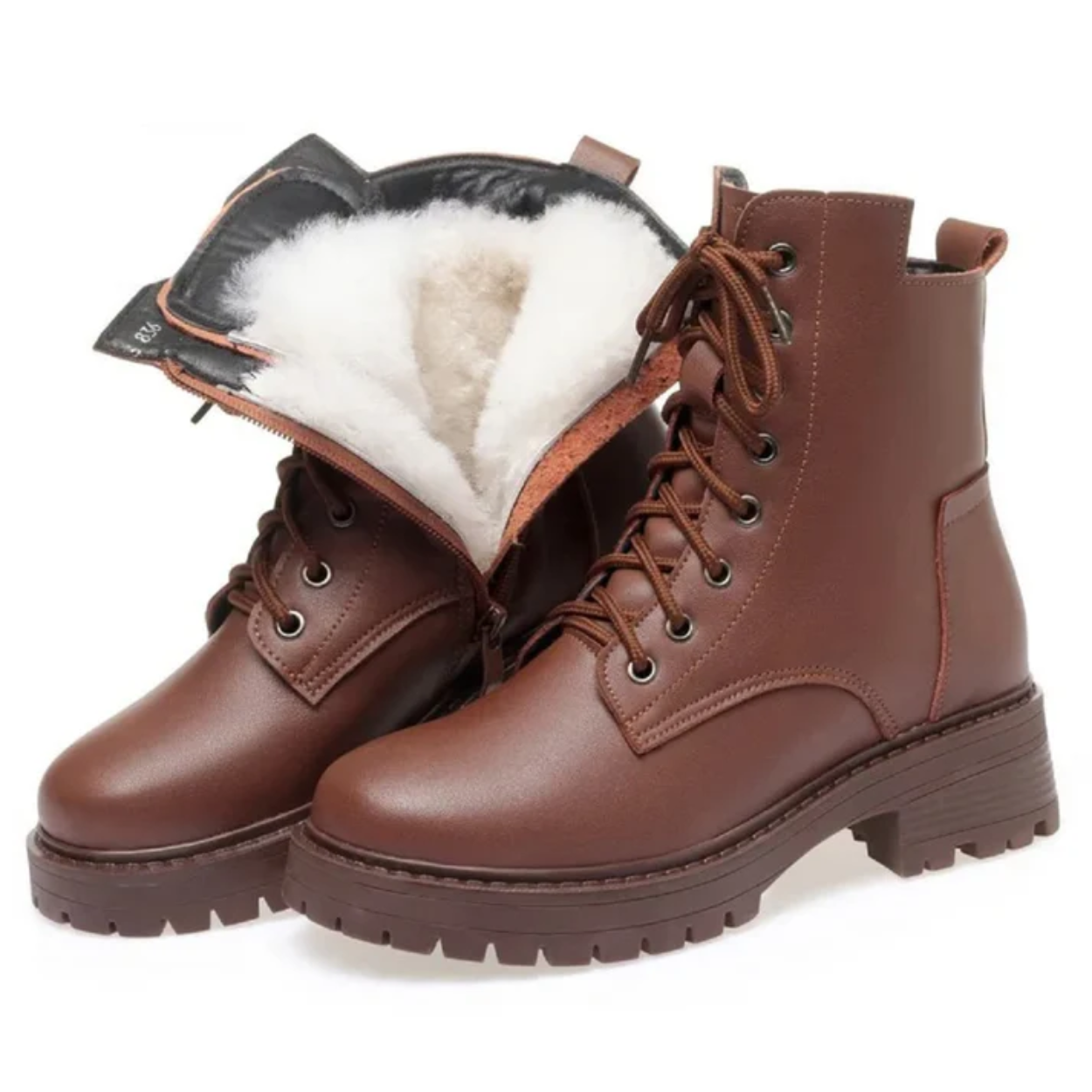 Warme und elegante Damen-Winterstiefel aus echtem Leder