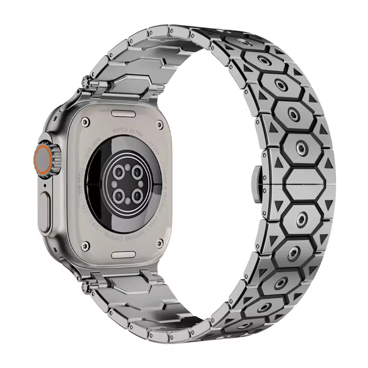 Elegantes schwarzes Metallarmband für Apple Watch