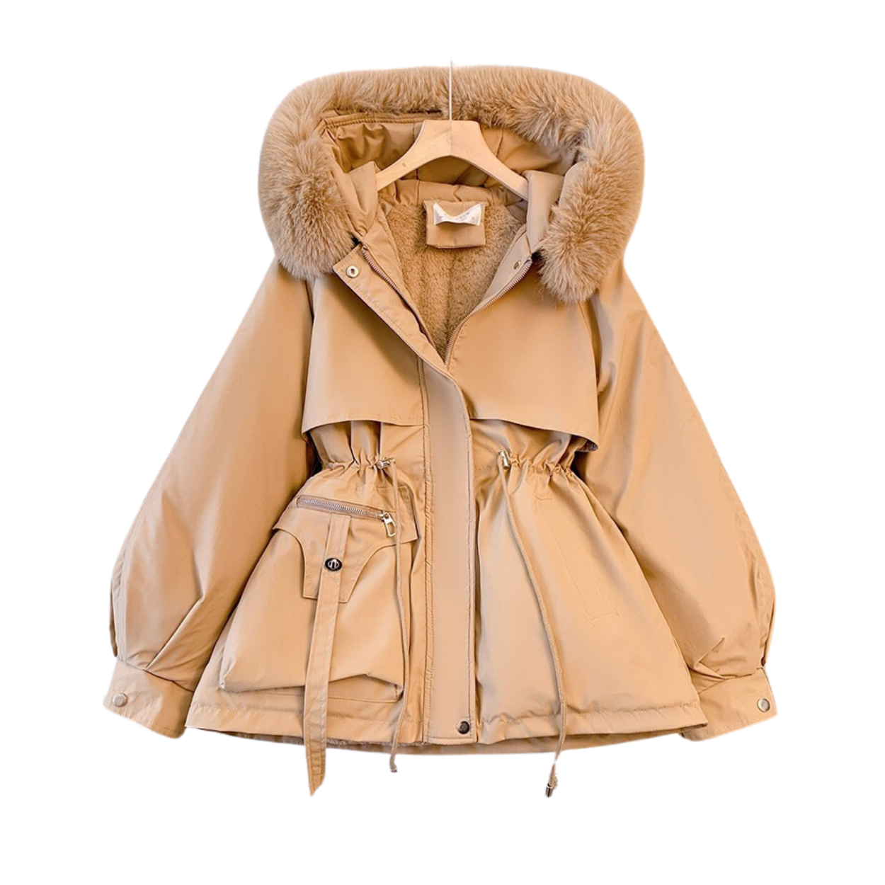 Damen-Winterparka mit Kapuze und warmem Futter