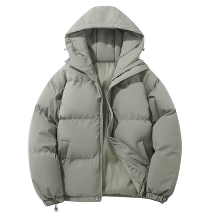 Unisex-Wintermantel mit Baumwollfutter und abnehmbarer Kapuze