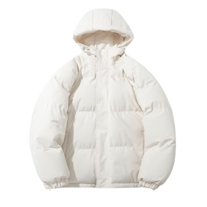 Unisex-Wintermantel mit Baumwollfutter und abnehmbarer Kapuze