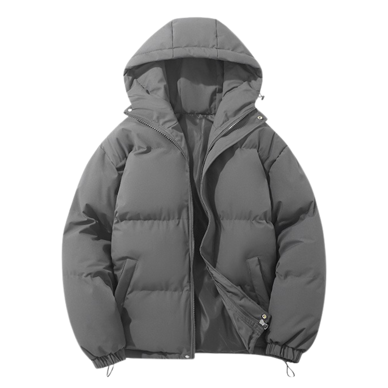 Unisex-Wintermantel mit Baumwollfutter und abnehmbarer Kapuze
