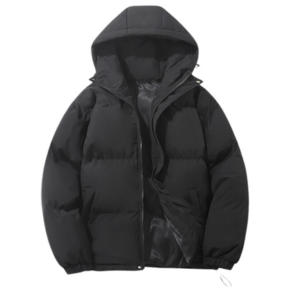 Unisex-Wintermantel mit Baumwollfutter und abnehmbarer Kapuze