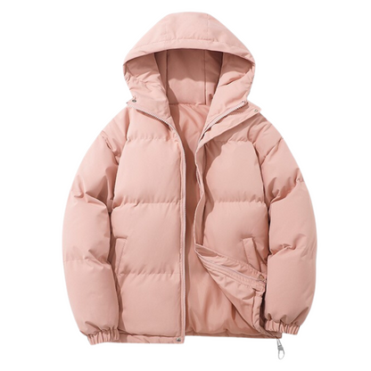 Unisex-Wintermantel mit Baumwollfutter und abnehmbarer Kapuze