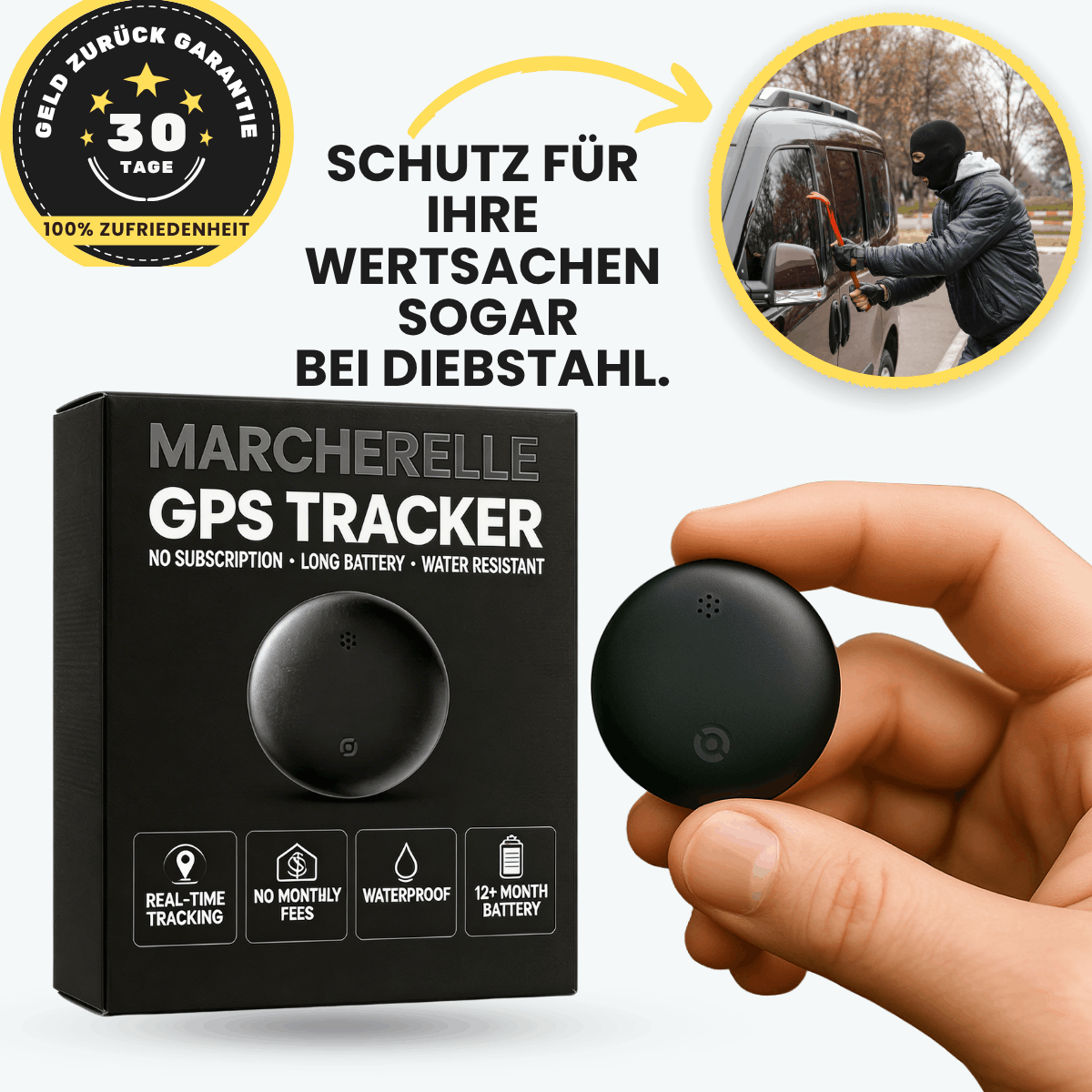 Marcherelle - GPS-Tracker ohne Abo, ohne SIM | Kompatibel mit Android & iOS