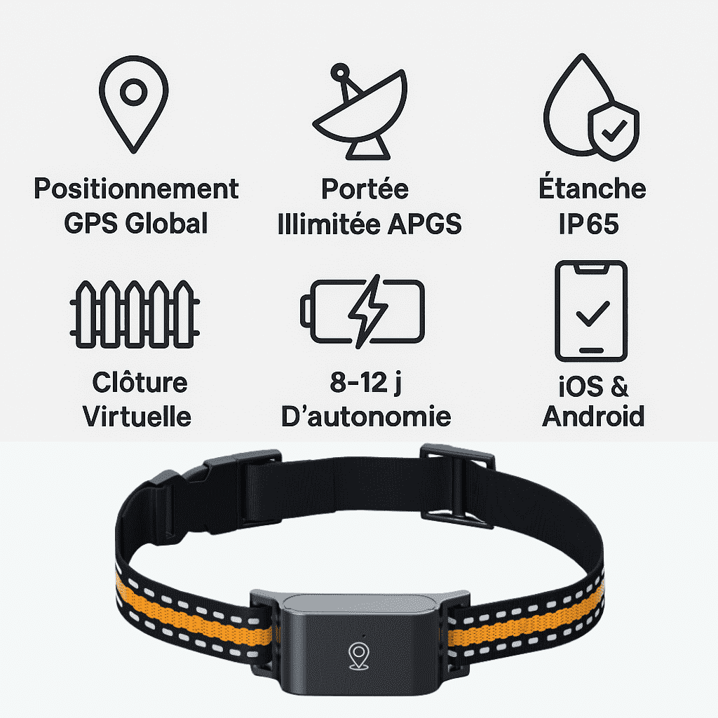 Marcherelle™ – Collier GPS Chat Sans Abonnement, Suivi en Temps Réel