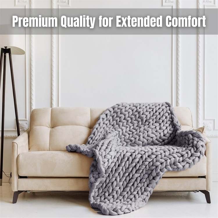 Marcherelle™ – Couverture Lestée Tricotée – Réduit le Stress et Améliore le Sommeil