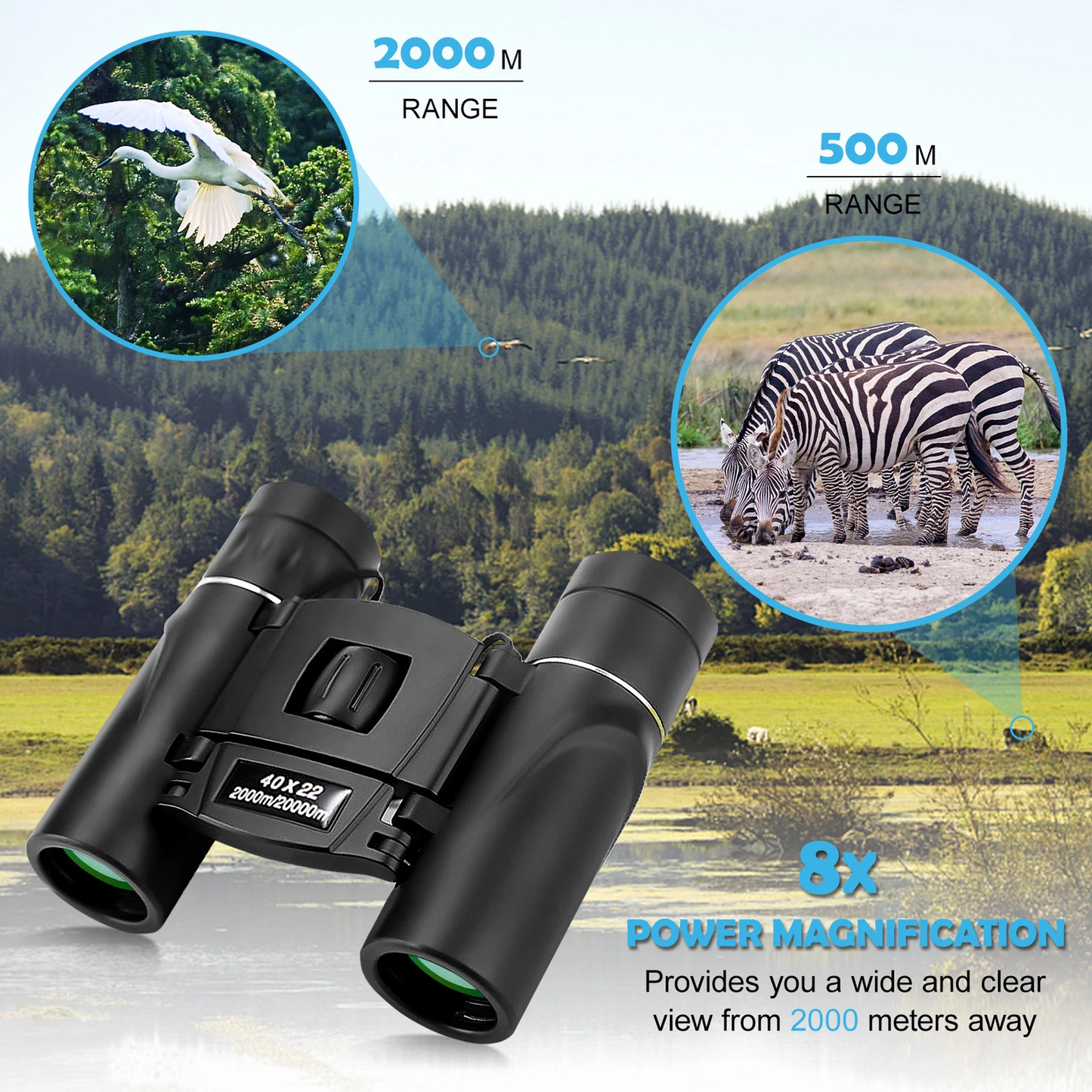 Marcherelle™ – Jumelles Compactes 8x avec Lentilles Haute Définition
