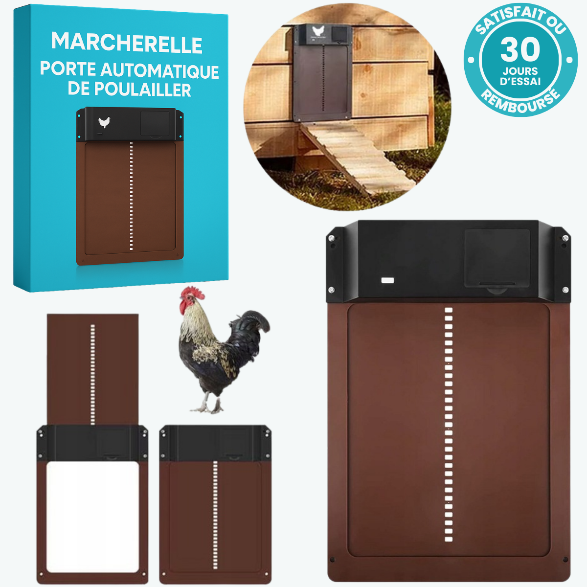 Marcherelle™ – Porte Automatique de Poulailler, Sécurisée et Facile à Installer