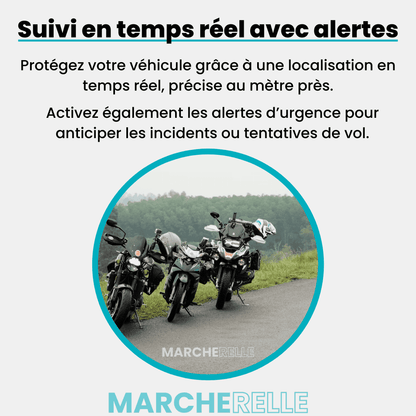 Marcherelle™ – Traceur GPS Moto Sans Abonnement, Suivi Précis en Temps Réel