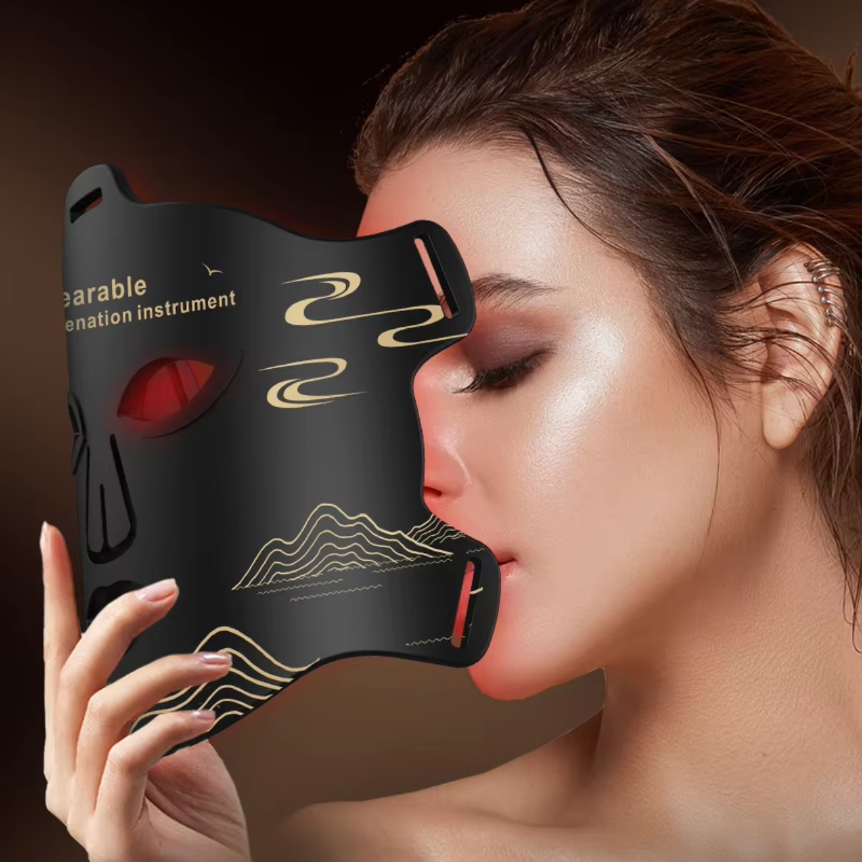 LED-Gesichtsmaske mit Entspannender Massagefunktion