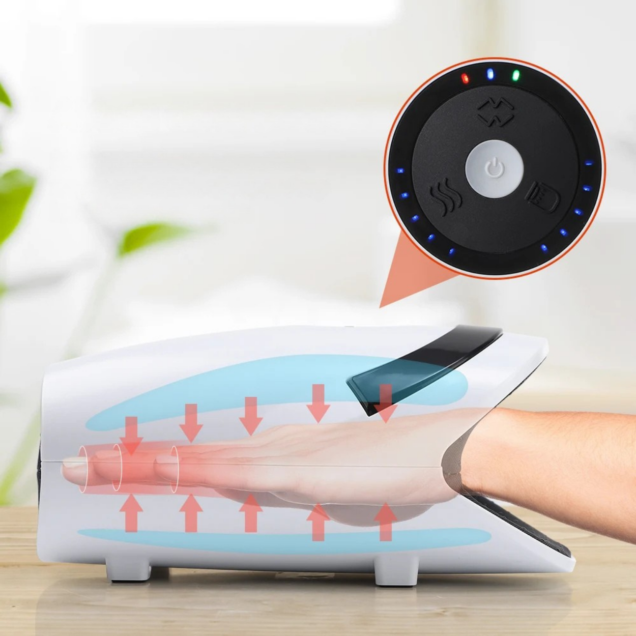 Elektrisches Handmassagegerät mit Wärme und entspannender Massage
