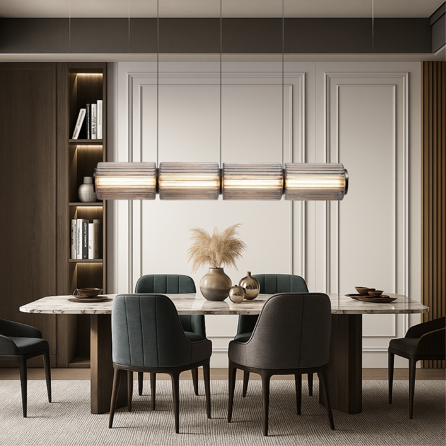 Elegante LED-Hängeleuchte aus Glas