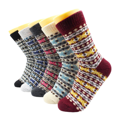 Warme und weiche Woll- und Kaschmirsocken, 5 Paar