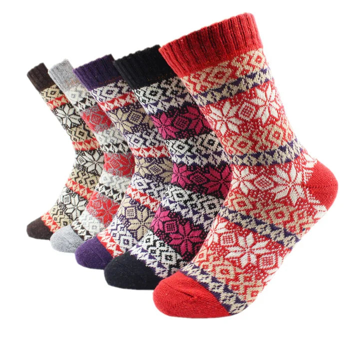 Warme und weiche Woll- und Kaschmirsocken, 5 Paar