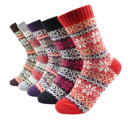 Warme und weiche Woll- und Kaschmirsocken, 5 Paar