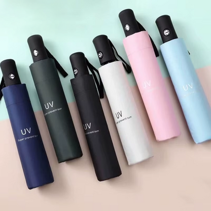 Kompakter, faltbarer Regenschirm mit UV-Schutz