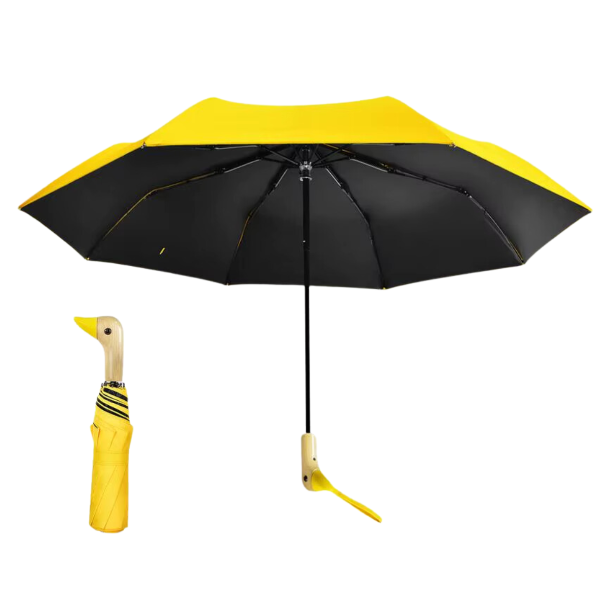 Kompakter, automatischer Windschutz-Regenschirm