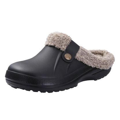 Unisex warme Hausschuhe aus Fell mit rutschfester Sohle