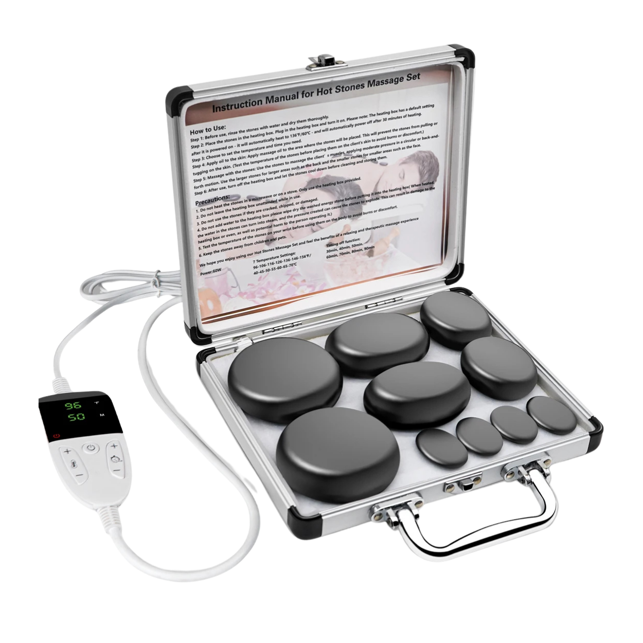 Pierre Chauffante Basalte avec Chauffage Intégré pour Massage - Marcherelle