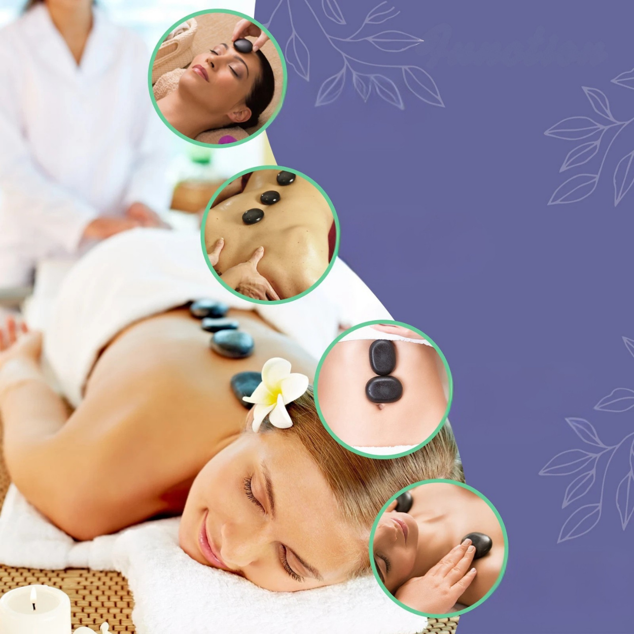 Basalt-Heizstein mit Integrierter Heizung für Massage