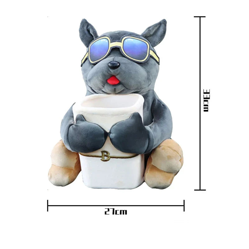 Autoarmlehne mit Hundemotiv, Mülleimer und Taschentuchbox