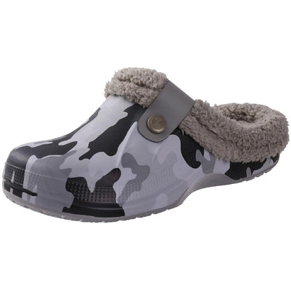Unisex warme Hausschuhe aus Fell mit rutschfester Sohle