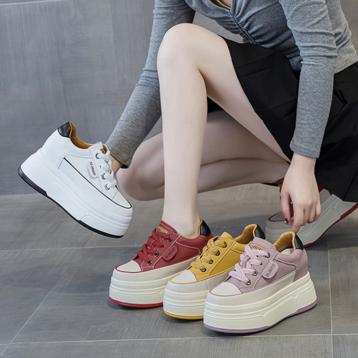 Plateau-Schuhe mit 9 cm Absatz für Moderne Frauen